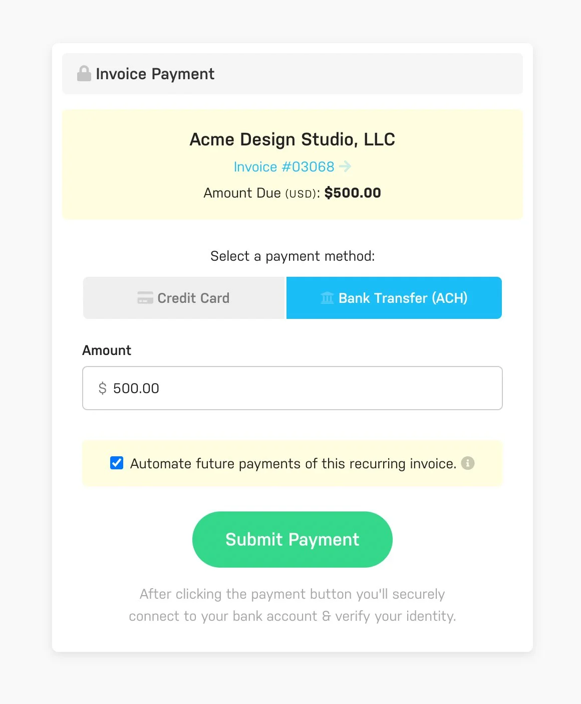 Harpoon Ach Payment Form