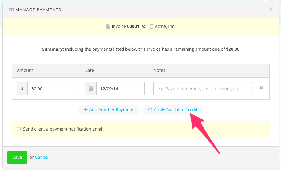 Harpoon Apply Credit Button