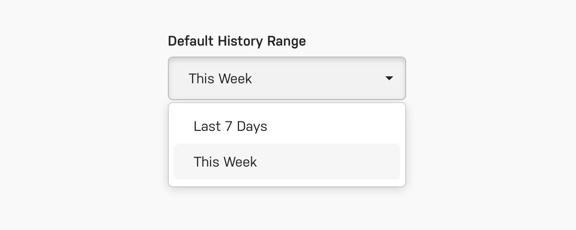 Harpoon Default History Range