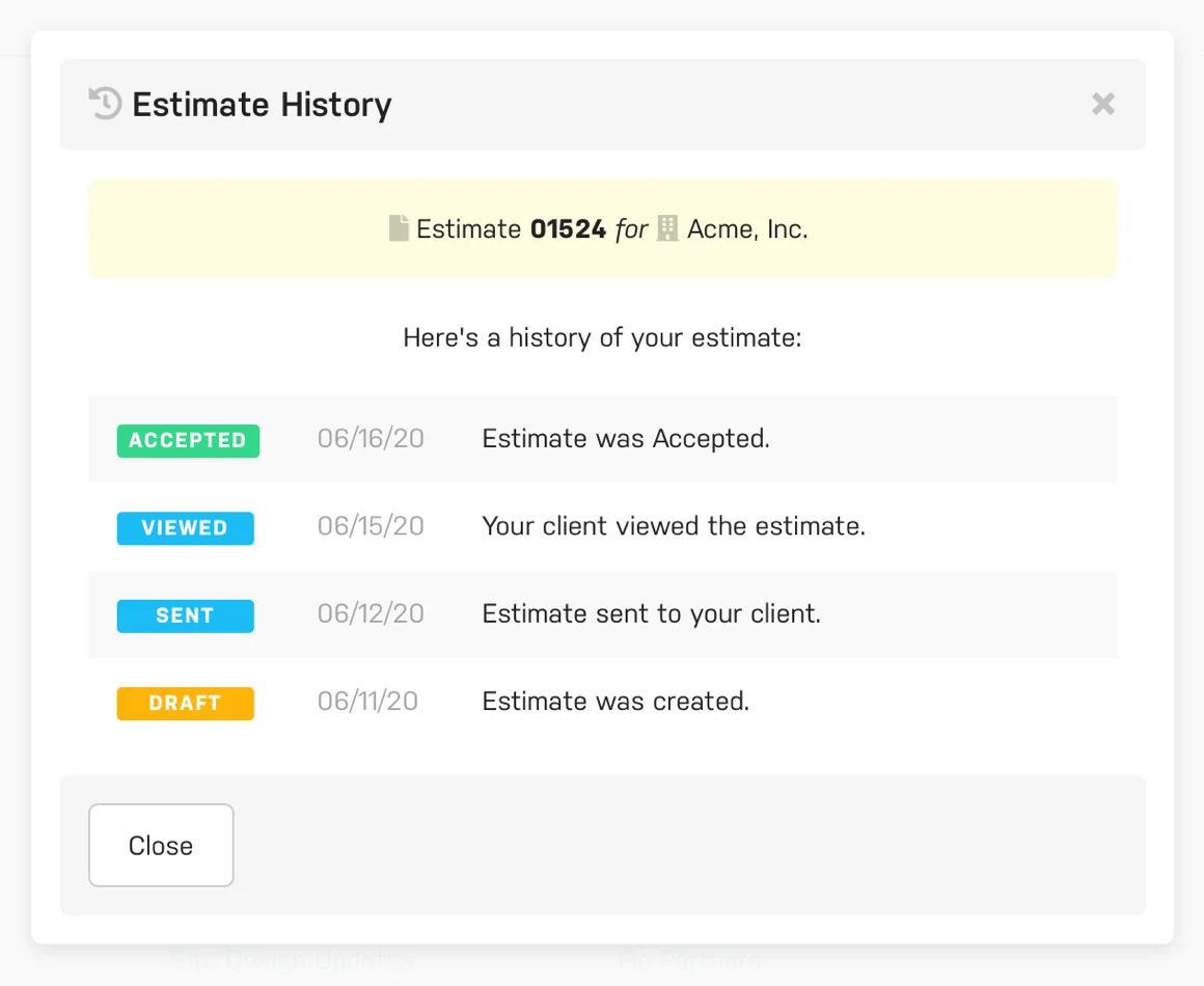 Harpoon Estimates History