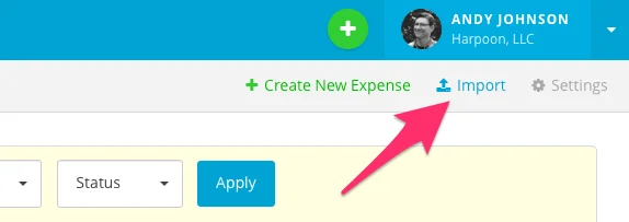 Harpoon Expense Import Action