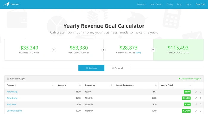 Harpoon Goal Calculator