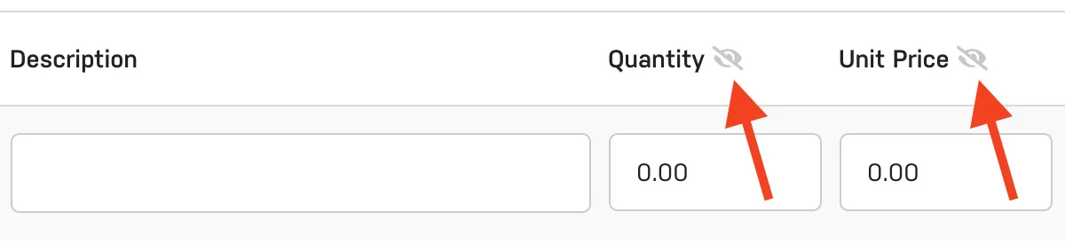 Harpoon Hidden Invoice Columns