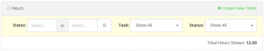 Harpoon Hours Filter Bar