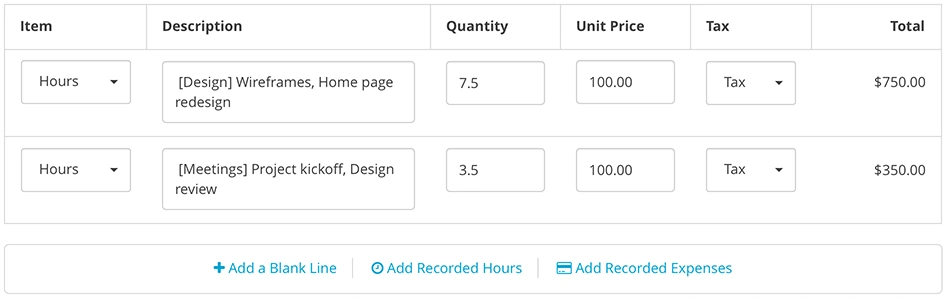 Harpoon Invoice Line Combined