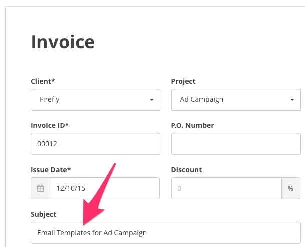 Harpoon Invoice Subject
