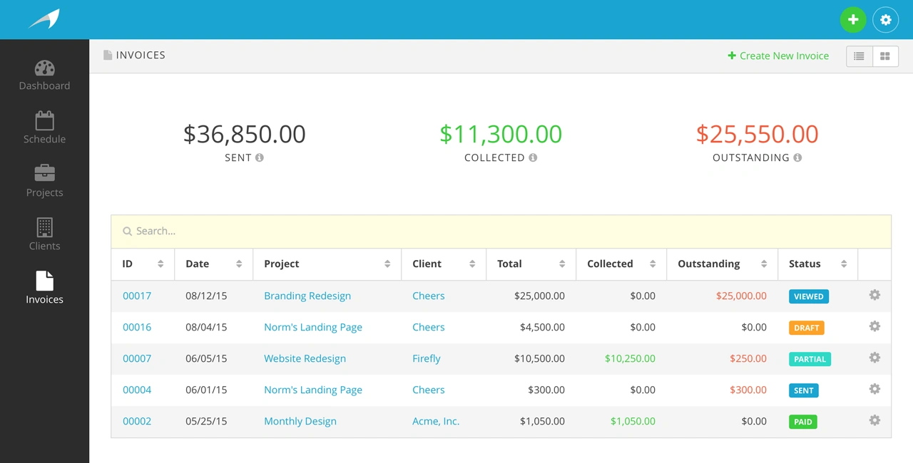 Harpoon Invoices List