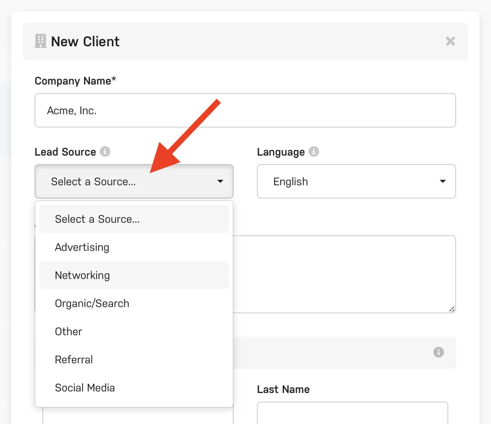 Harpoon Lead Sources Select