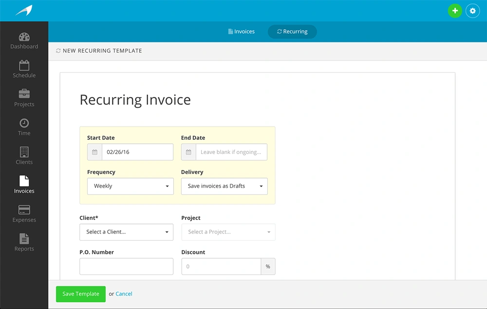 Harpoon Recurring Template