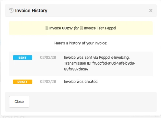 Peppol transmission ID