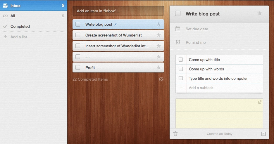 Wunderlist Screenshot